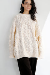 Zaylah Ivory Round Neck Sweater