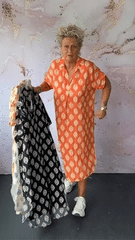 Loose lapel printed shirt dress