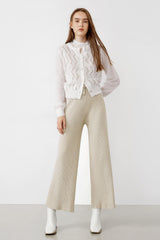 Lowman Beige High Waist Knit Pants