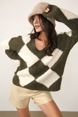 Ryan Dark Green V-Neck Sweater