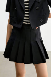 Charlize Black Pleated Skirt