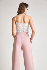 Ivory Padded Floral Lace Cami Top