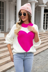 Look Out Heart Long Sleeve Knit Sweater - 2 Colors