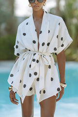 Grace and Beauty Polka Dots Short Sleeve Suit