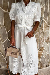 Exceptionally Pristine Embroidery Maxi Dress - 2 Colors