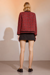 Finlay Fire Brick Bow Textured Jacket Set