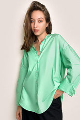Light Green Oversized Button-Up Shirt