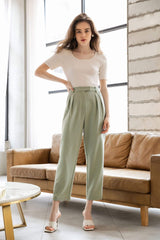 Everly Pistachio Cuffed Trousers