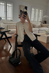 See You Soon Sleeveless Button Down Knit Top - 2 Colors