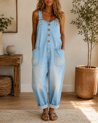 Vintage Loose Fit Casual Denim Jumpsuit
