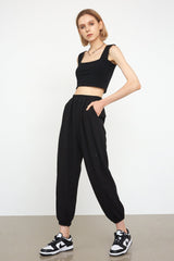 Octavie Black Slouchy Pants
