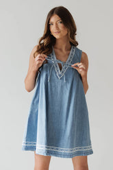 Summer Cutie Lace Pocket Denim Mini Dress - 6 Colors