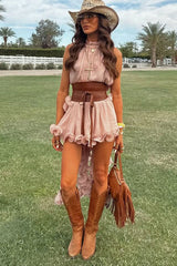Sweet Potential Ruffled Sleeveless Chiffon Suit - 6 Colors