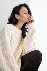 Zaylah Ivory Round Neck Sweater