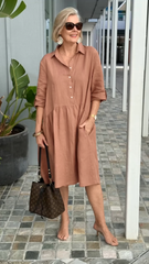 New Cotton linen casual dress
