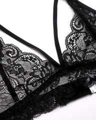 3 Piece Sets Lace Bralette, Skirt with Panty