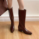 Autumn Cowhide Knee high Boots