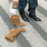Autumn Cow suede Pleated Modern Boots