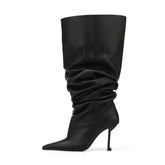 Pleated Over Large tubular Boots