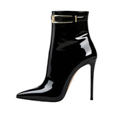 Autumn Patent Leather Belt buckle Short Boots