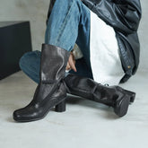 Autumn cowhide Ankle strap Modern Boots
