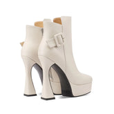Off-White Cowhide Platform Short Boots
