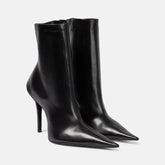 Pointed Toe Thin Heels Side Zipper Motorcycle Boots