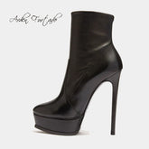 Women's Autumn PU Leather Platform Short Boots