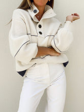 Open Collar Button Up Sweater