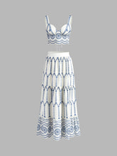 Printed Sleeveless Tie Back Skirt Set