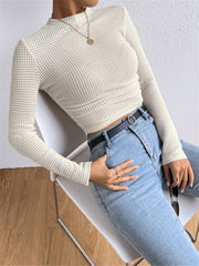 Plain Waffle Slim Sweater