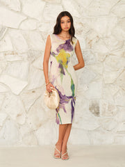 Sleeveless Floral Print Dress