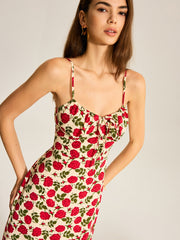 Floral Print Ruffle Hem Maxi Dress