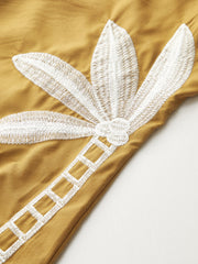 Side-Embroidered Sleeveless Dress