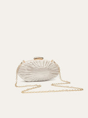 Pearl Texture Clutch With Gold Chain
