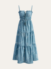 Printed Spaghetti Strap Tiered Maxi Dress