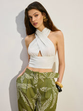 Cross Halter Cut-Out Tank Top