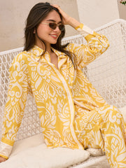 Oversized Patterned Shirt and Pants Set