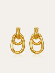 Gold-Tone Interlocking Hoop Earrings