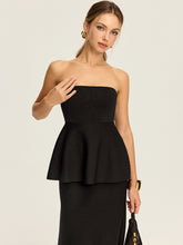 Knit Strapless Peplum Top