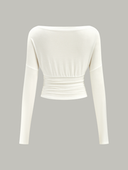 Ruched Waist Long-Sleeve Top