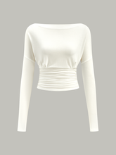 Ruched Waist Long-Sleeve Top