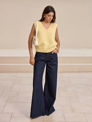 V-Neck Wool-Blend Knitted Vest