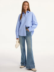 Striped Cotton-Blend Button-Down Shirt