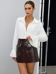 Pleated Bell Sleeve Shirt