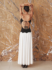 Color-Blocked Backless Cami Maxi Dress