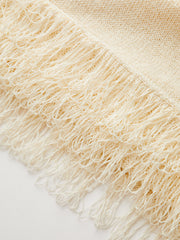 Braided Rope Strap Fringe Hem Sweater Dress