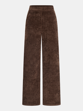 Mid-Waist Velvet Wide-Leg Pants