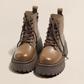 British Style Lace-up Thick Bottom Ankle Boots