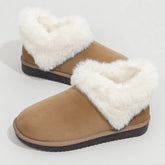 Comfort Faux Suede Khaki Snow Boots